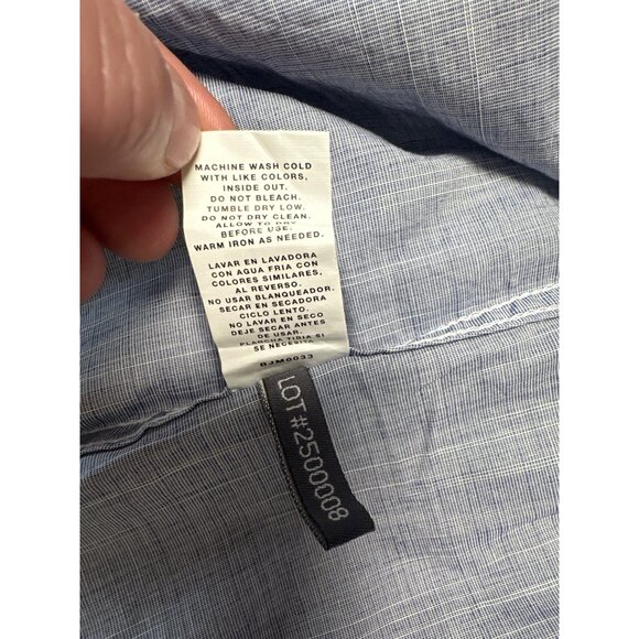 Jeans By Buffalo Rafael Mens Blue Chambray Button Down Shirt Long Sleeve Size L - Picture 9 of 11